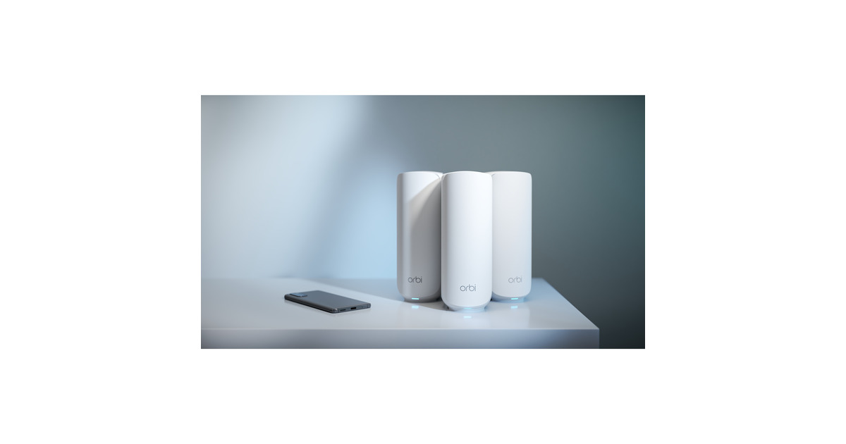 NetgearOrbi 370 WiFi Mesh Systeem, Dual-Band WiFi 7-Mesh Systeem, 3 stuks mesh router  (Wit, 1x Orbi WiFi 7-router (RBE371), 2x Orbi WiFi 7-satellieten (RBE370))