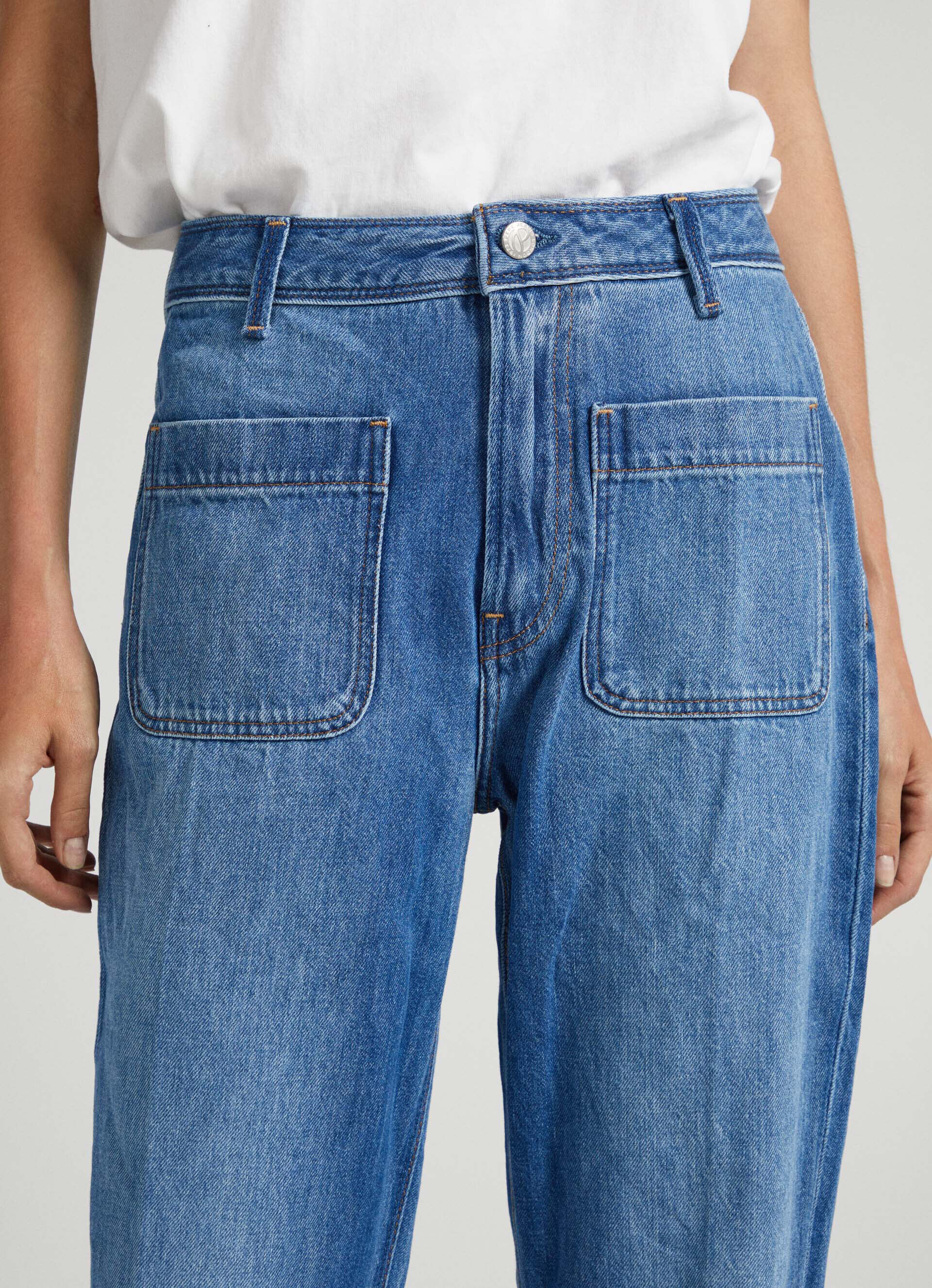 Calça jeans NYOMI FIT Relaxed de cintura alta - jeans