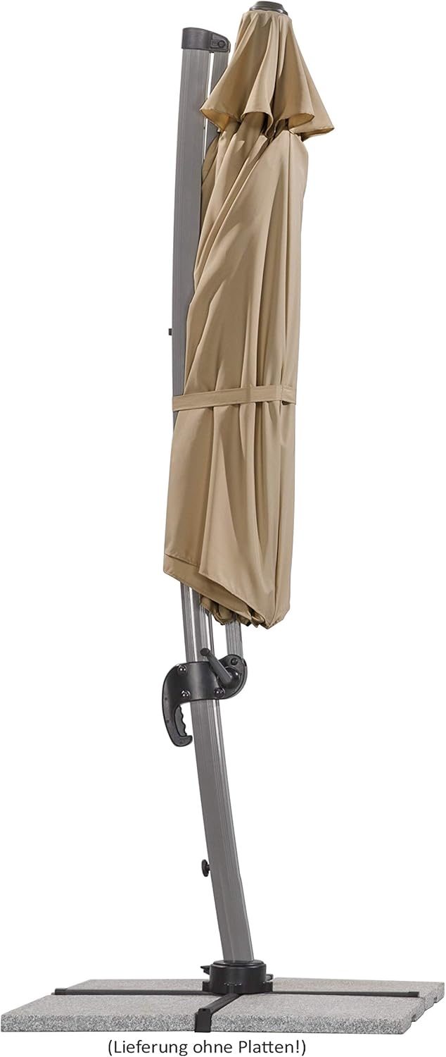 Schneider Sonnenschirm Rhodos Rondo, sand, 350 cm rund, 792-16, Gestell Aluminium, Bespannung Polyester, 22.4 kg