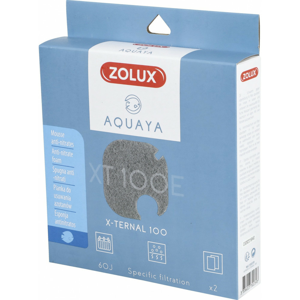 Filtre pour pompe x-ternal 100, filtre xt 100 e mousse anti nitrates x 2. P