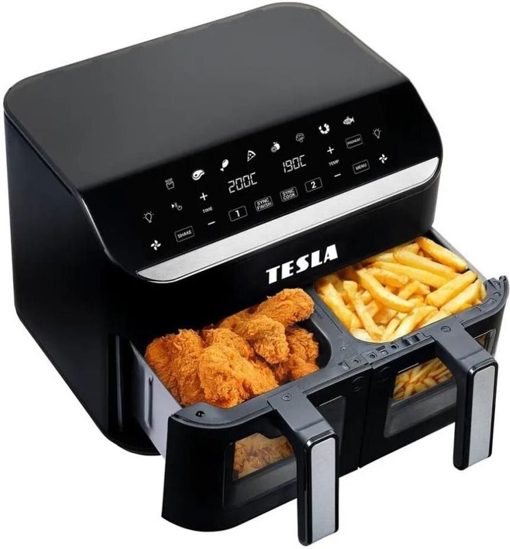 TESLA Electronics AirCook - Multifunctionele dual digitale heteluchtfriteuse 9 l