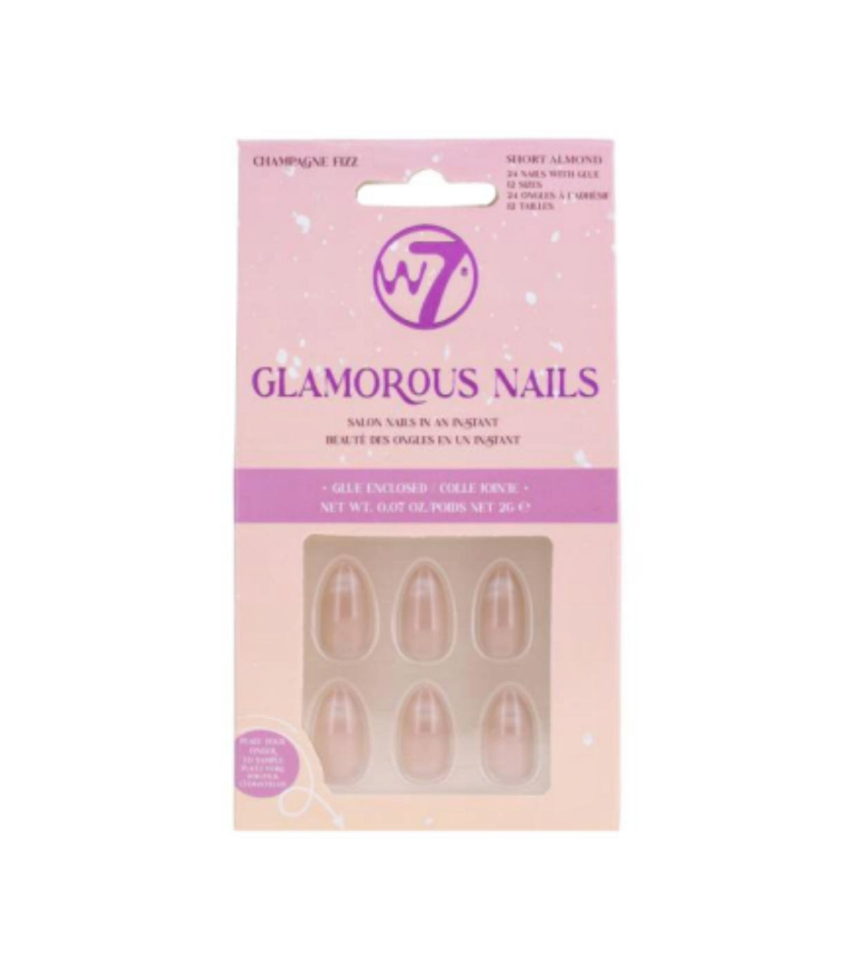 W7 - Unhas postiças Glamorous Nails - Champagne Fizz