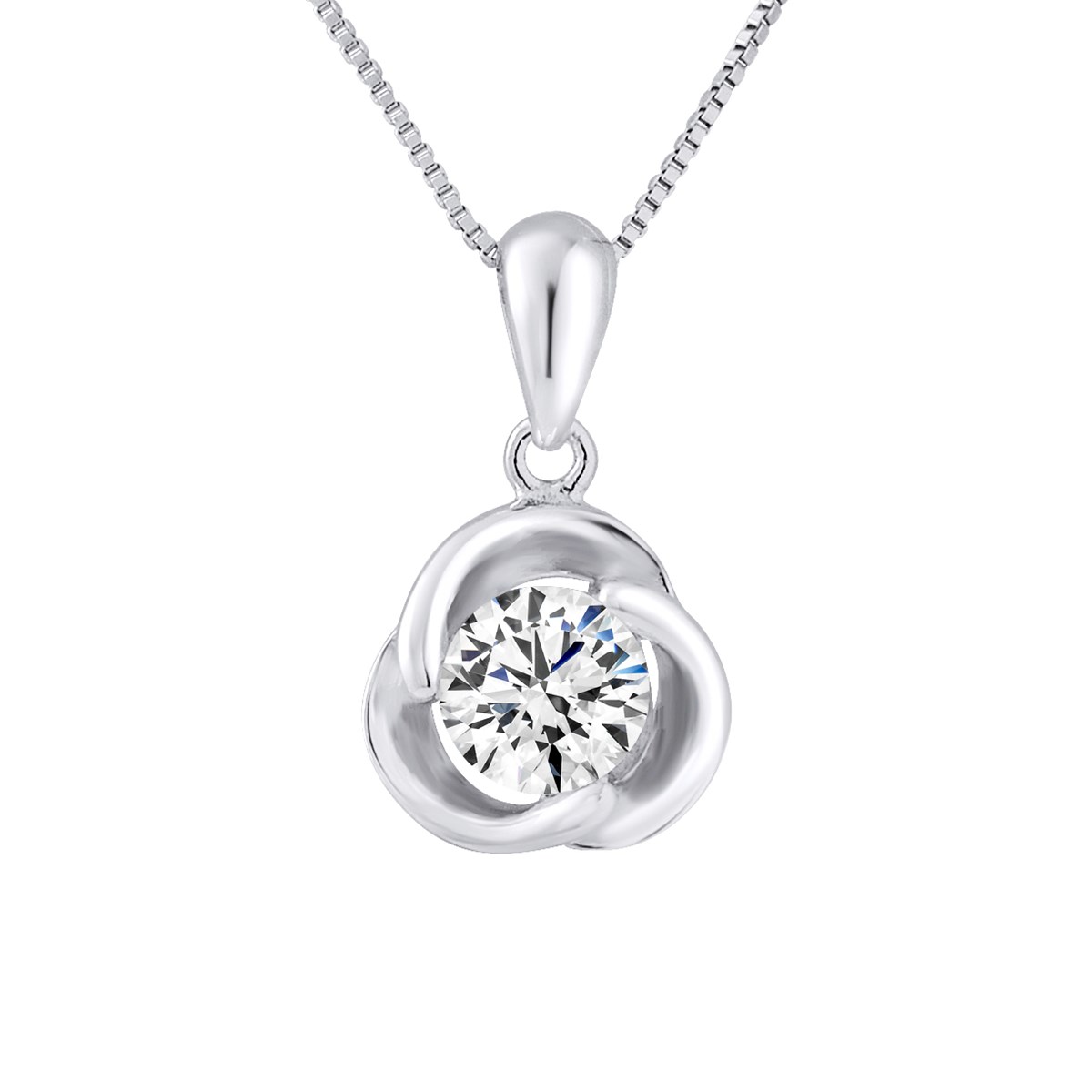 Pendentif FLEUR - Oxyde de zirconium - Argent 925