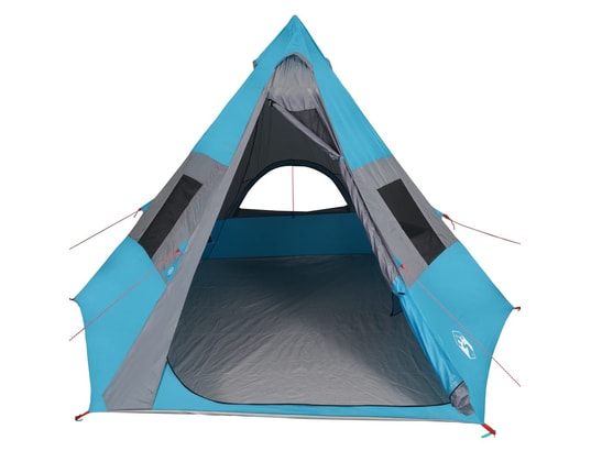 VIDAXL - Pack camping Tente de camping 7 personnes bleu 350x350x280 cm taffetas 1...