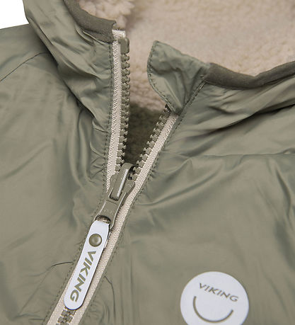 Viking Fleecejacke - Umkehrbar - Play - Olive/Beige