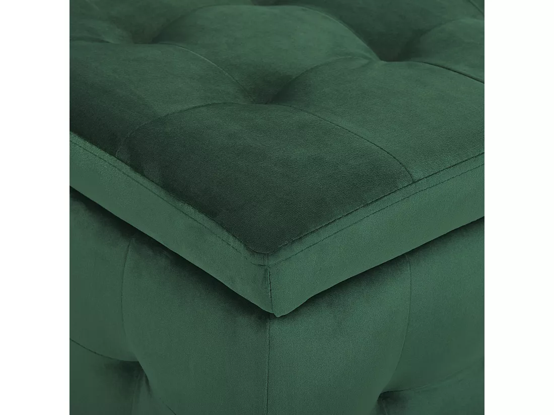 Pouf de rangement MICHIGAN Velours 72 cm 42 cm Vert foncé