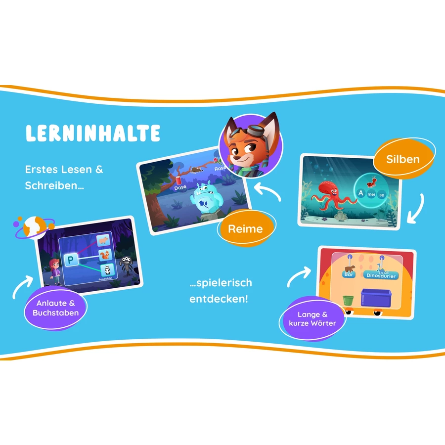 Edurino Lernspielzeug Lernfigur Edurino Starterset Mika - Erstes Lesen & Schreiben Mehrfarbig