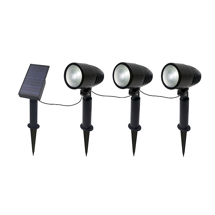 3 Balises LED intégré solaire extérieure 16lm 0.9W IP44 Blanc froid Noir