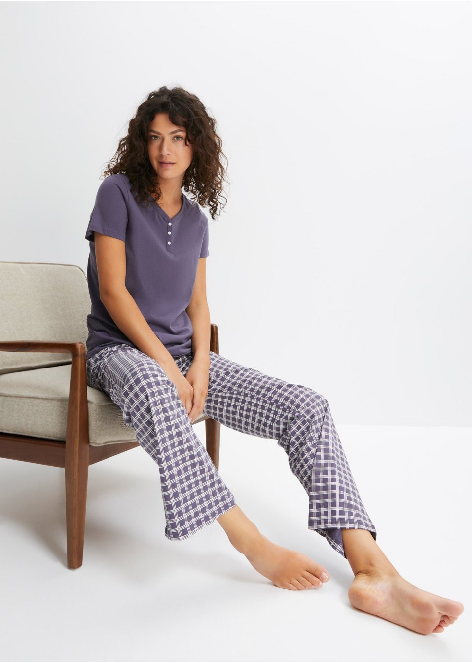 Pyjama met knoopsluiting (2-dlg. set)