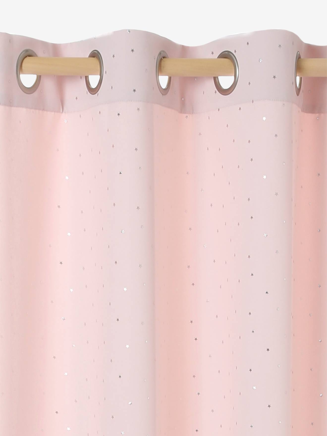 Cortina blackout com estampa Silver Star rosa claro