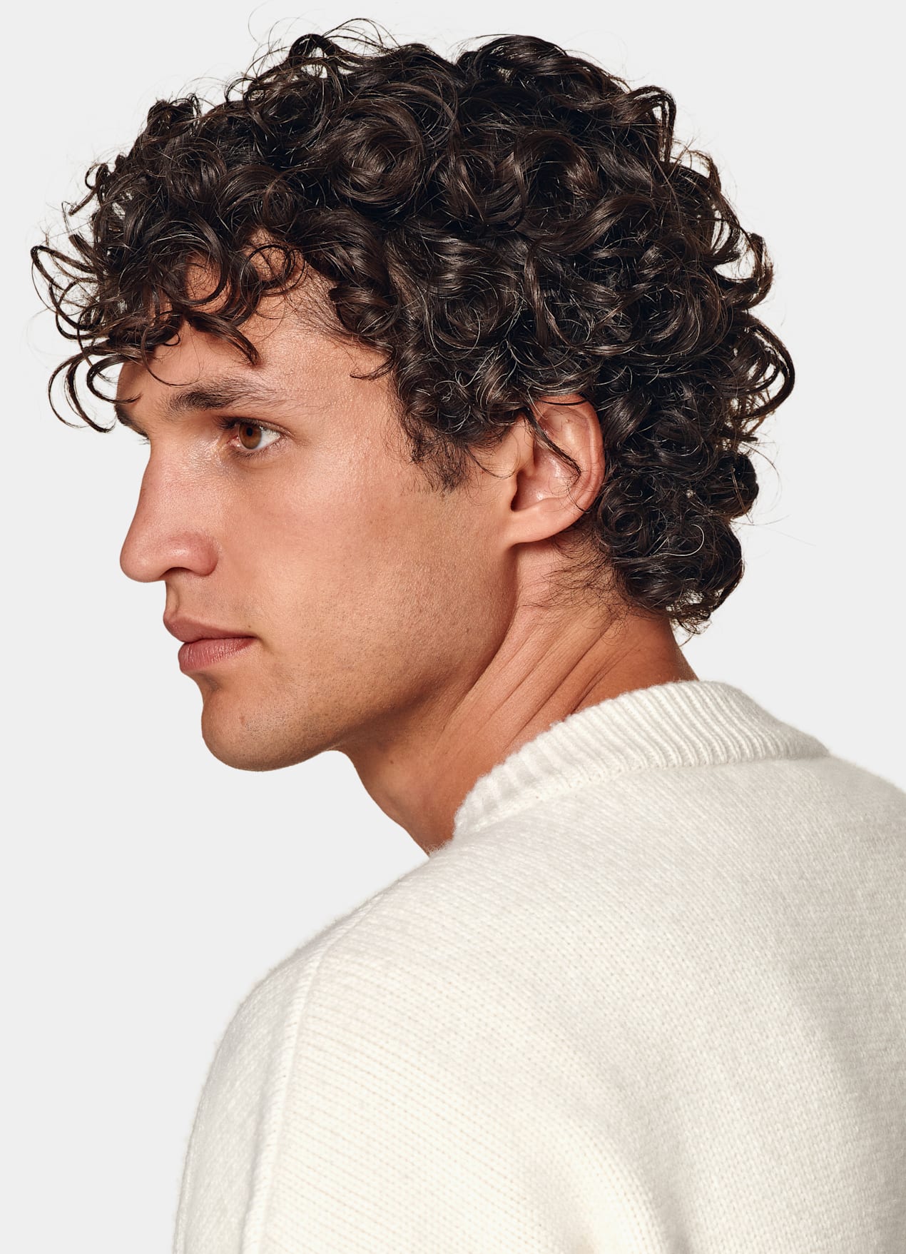 Cardigan oversize Merino blanc cassé