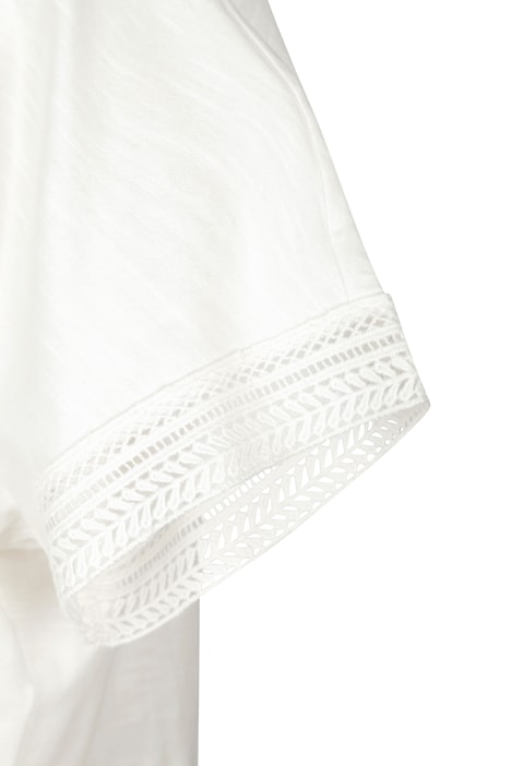 T-Shirt, Rundhals, Spitze am Halbarm