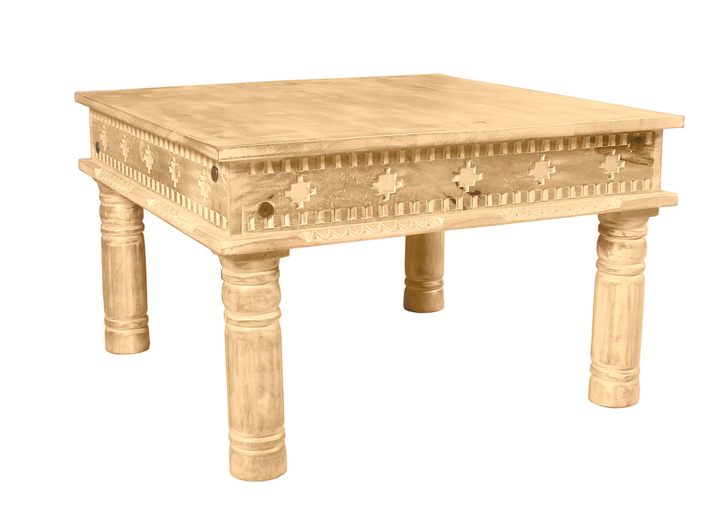 Couchtisch 70x70 Mangoholz Tisch Beistelltisch Wohnzimmertisch Sofatisch massiv