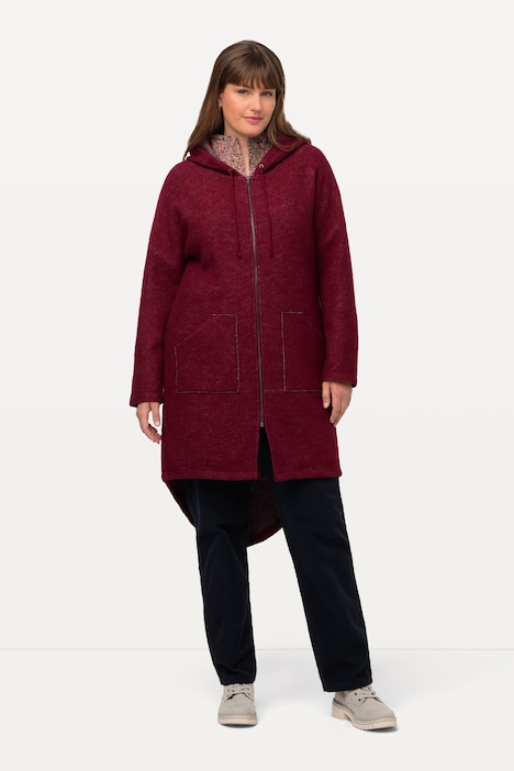 Jacke, Boiled Wool, Oversized, Kapuze, Egg-Shape