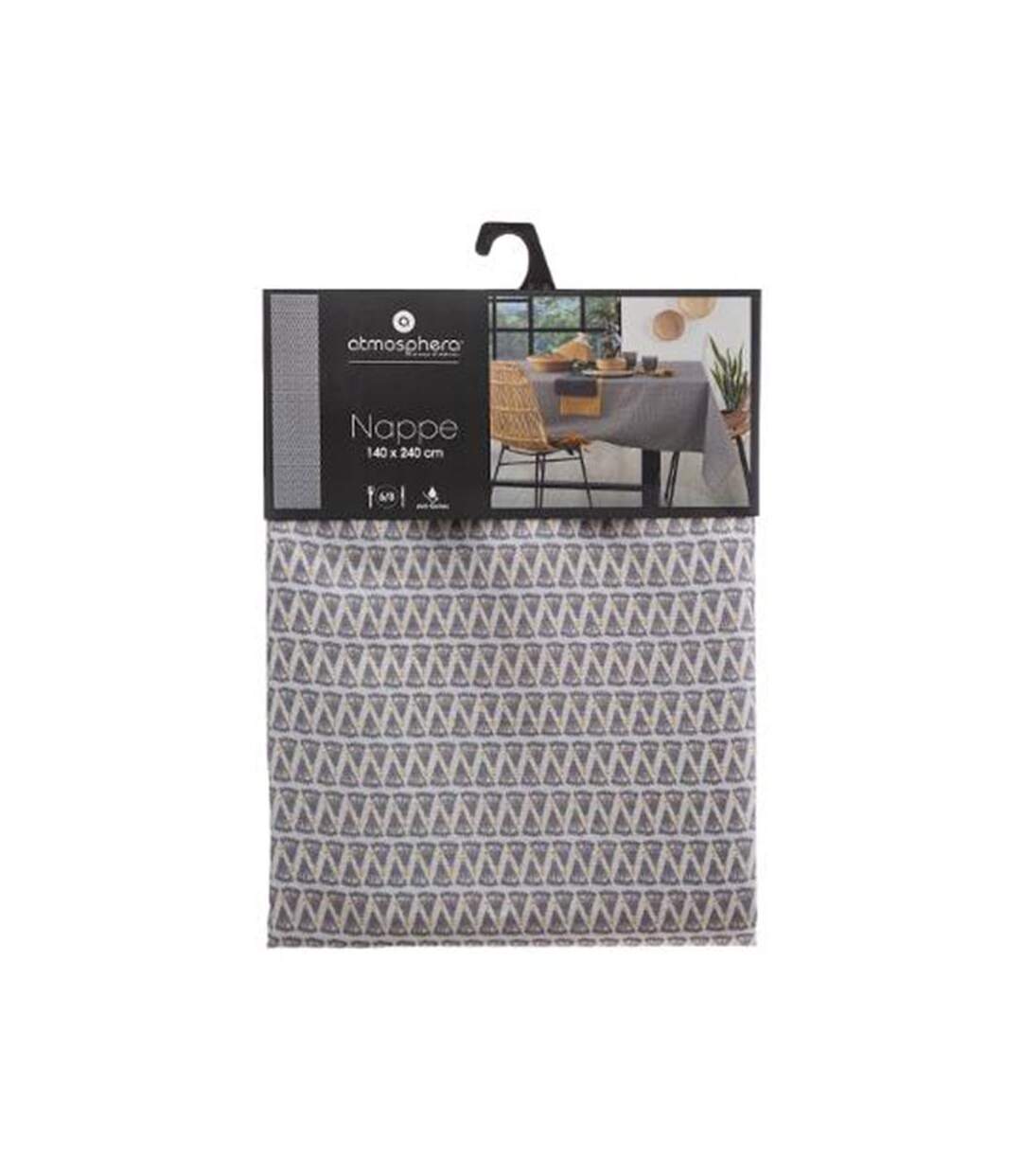Nappe Antitache à Motifs Volupt 140x240cm Gris