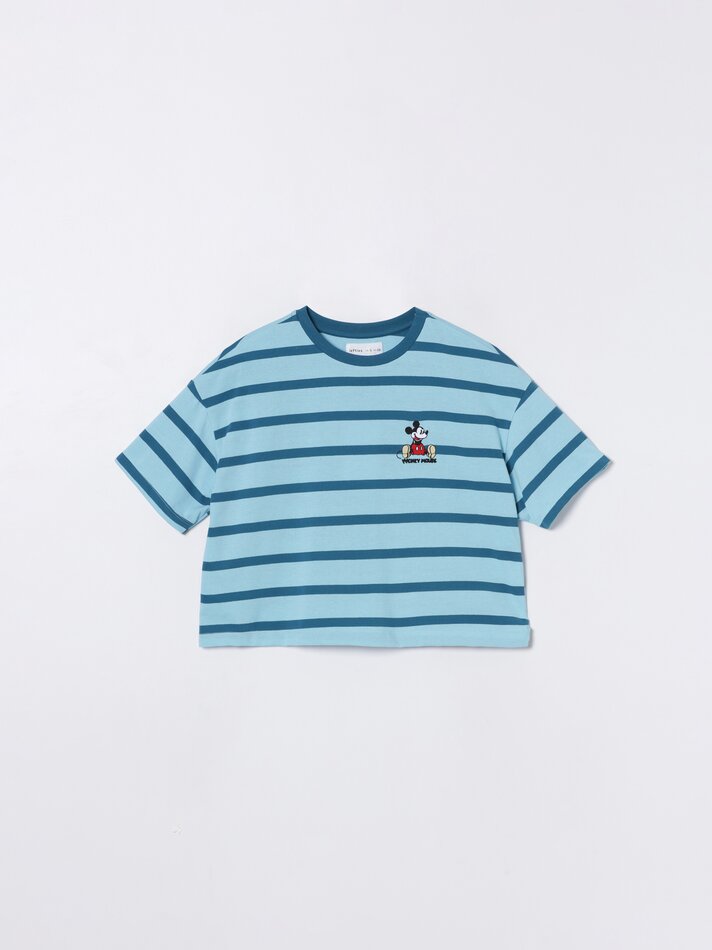 Camiseta cropped do Mickey Mouse ©DS - Azul Marinho
