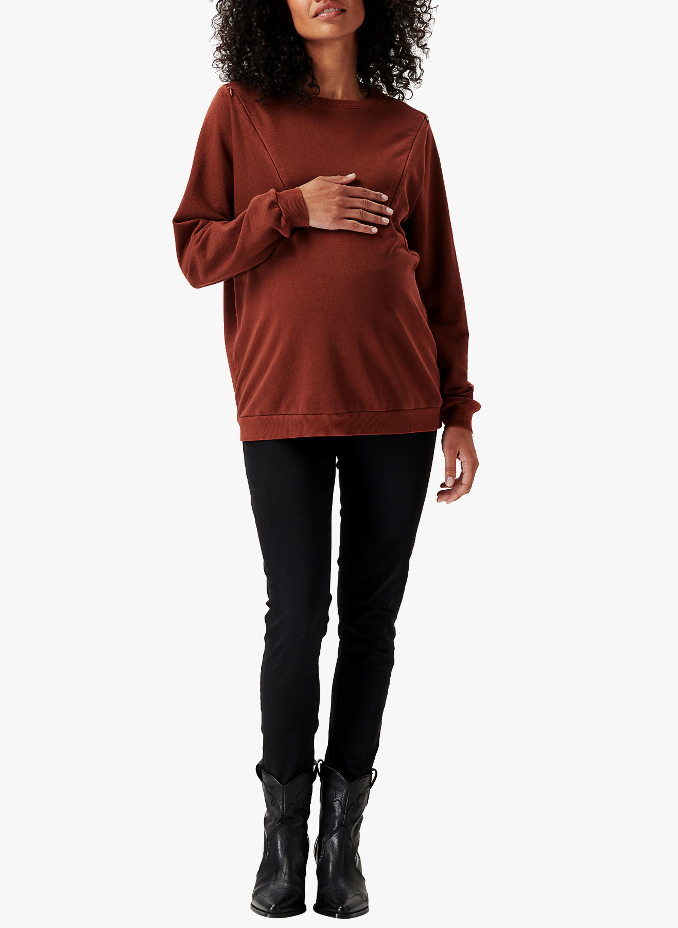 PONCA - Pull-over de grossesse et d'allaitement | Marron