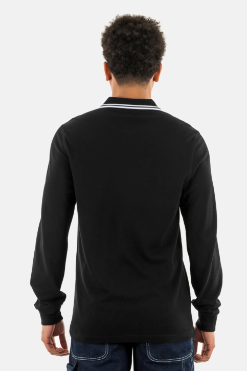 Polos manches longues fred perry m3636 350 black / white / white