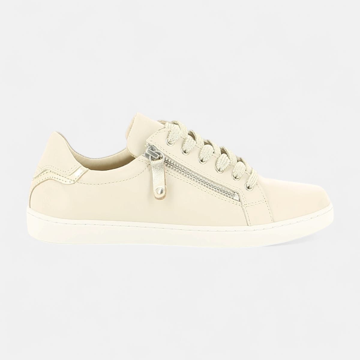 Baskets basses Femme en cuir beige
