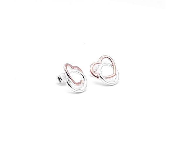 Unique And Co Sterling Rose Gold plate Stud Earrings
