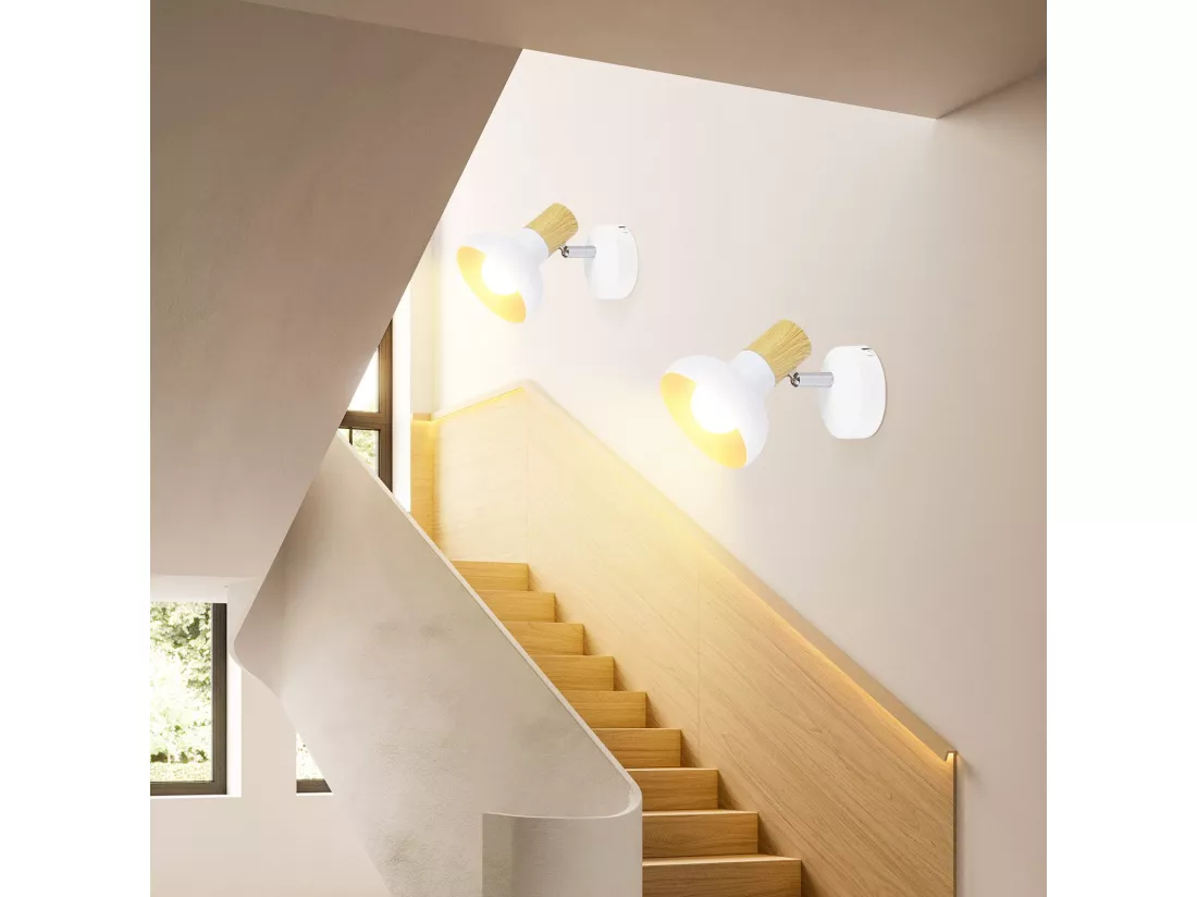 NETTLIFE Spot de plafond 1 flamme plafonnier blanc spot de couloir industriel E14 intérieur orientable à 350°