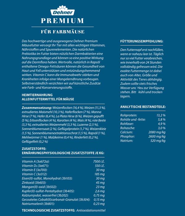 Dehner Premium Farbmäusefutter, 750 g