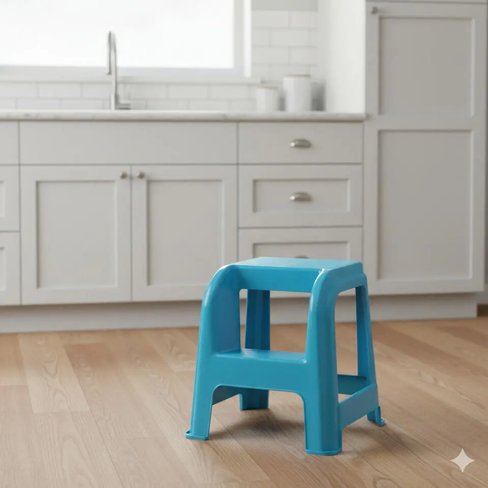 Plasticforte Opstapkrukje - 2 tredes - blauw - 45 cm