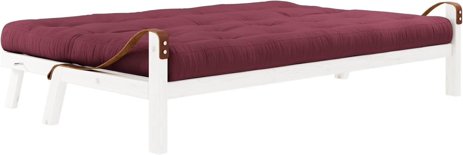 Karup Design, Poetry Sofabed, Schlafsofa, Gestell: Weiß, Matratze: Bordeaux