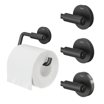 Tiger Orion toiletrolhouder zonder klep - Zwart