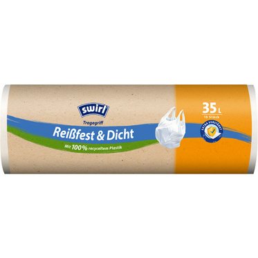 Sac poubelle, avec poignées, 35 litres, blanc