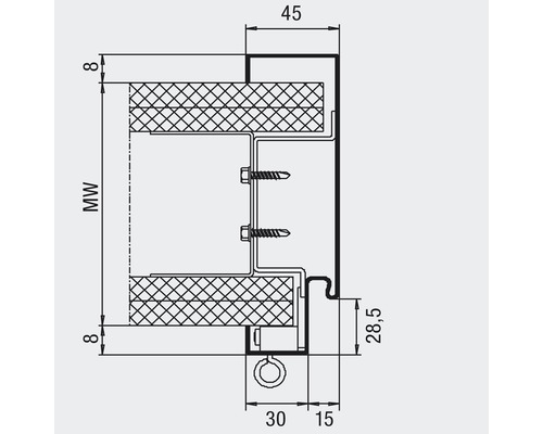 Hörmann-stijlkozijn 875 x 2000 mm MW 75 Links/rechts bruikbaar Lichtgrijs (RAL 7035) 1-delig kozijn