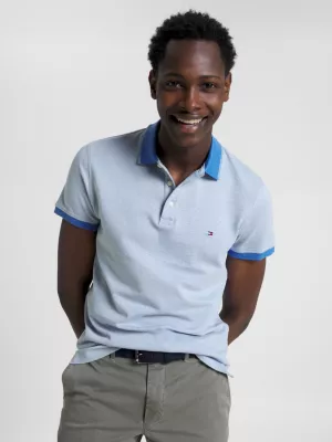 Polo Mouliné com detalhes em slim fit