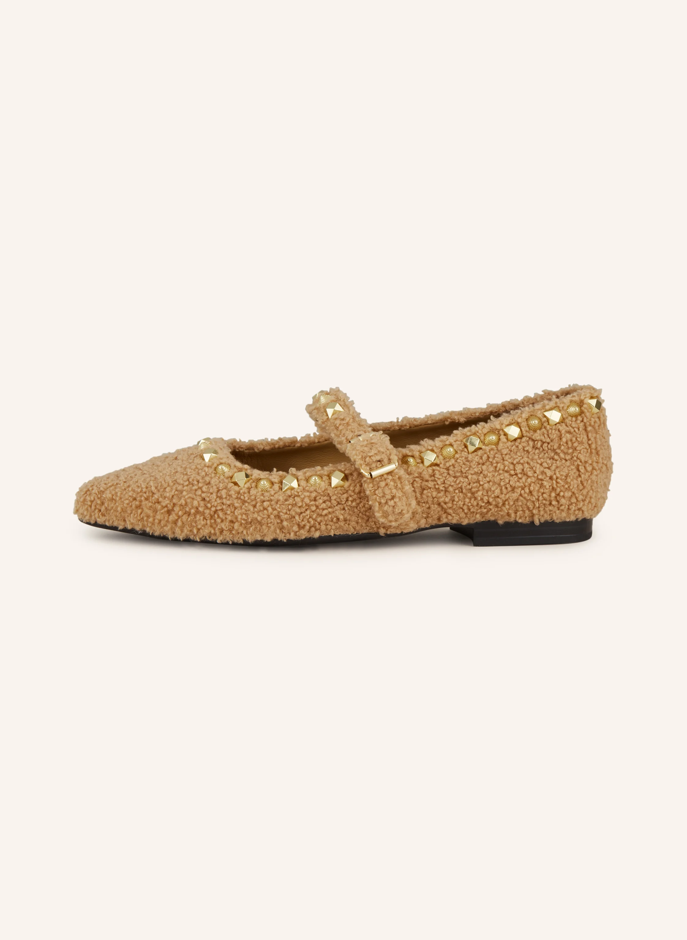 ash Ballerinas BEATNIK mit Teddyfell und Nieten