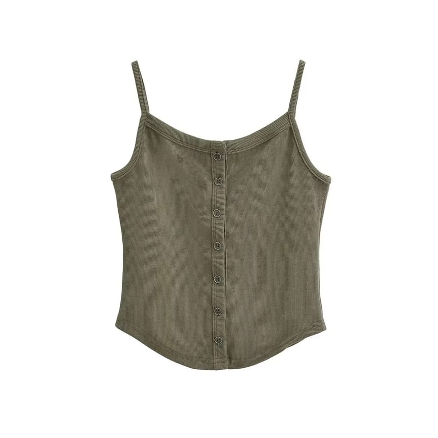 Asiris - Effen crop top met knoopjes en slim-fit