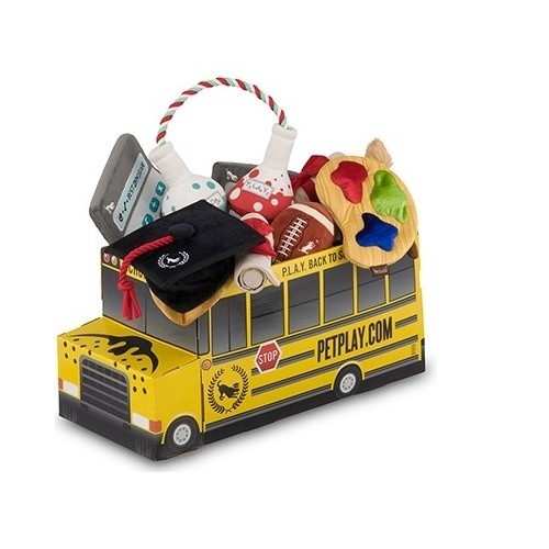 Kit PLAY Pet Lifestyle com 15 brinquedos de pelúcia multicoloridos para a volta às aulas.