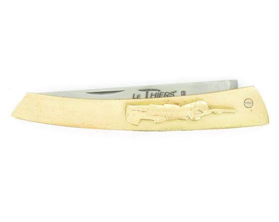 Thiers - Inox - Manche Laiton - Chasseur Couteau de poche par Coursolle