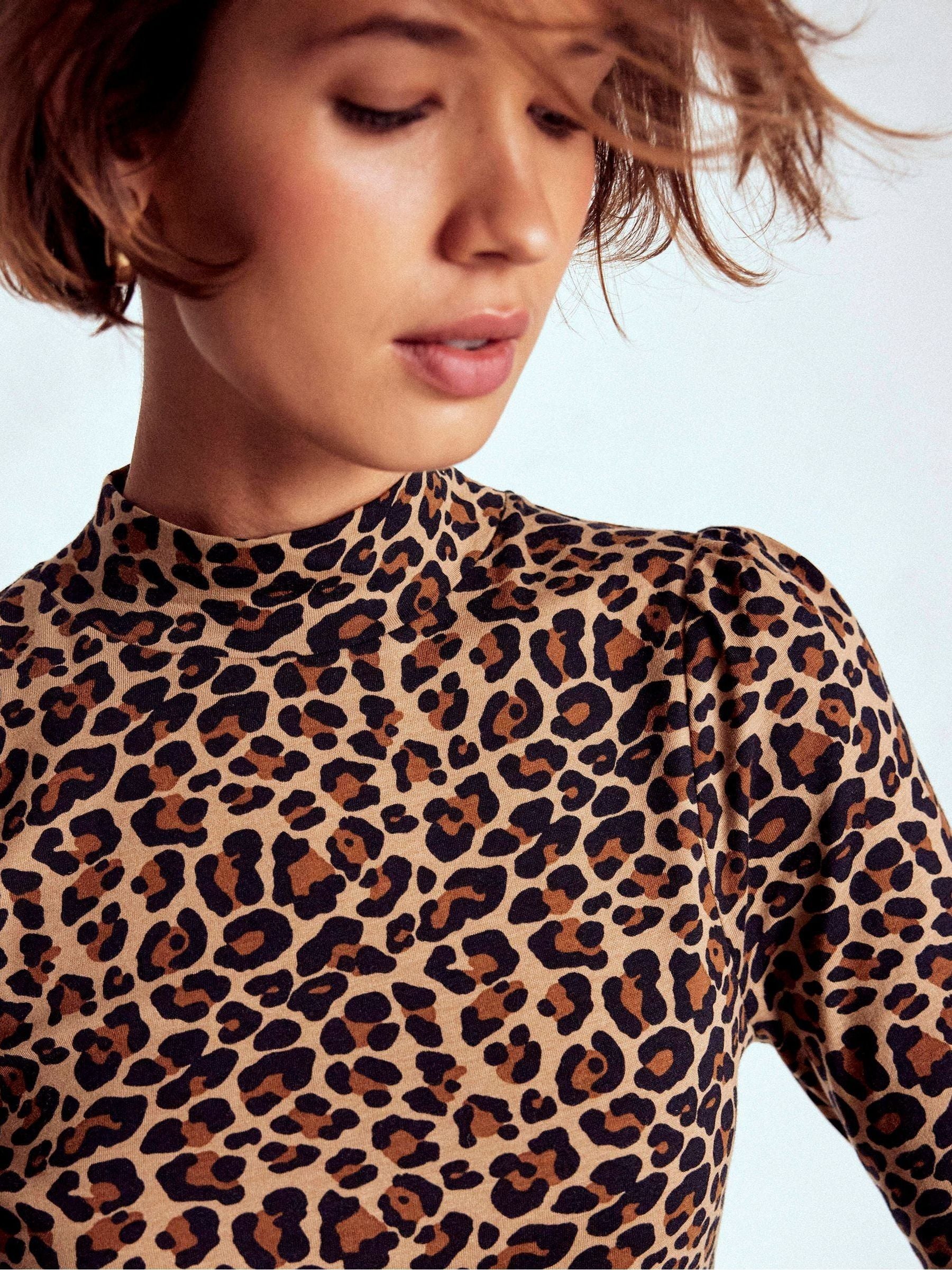 Boden top van jersey met pofmouwen