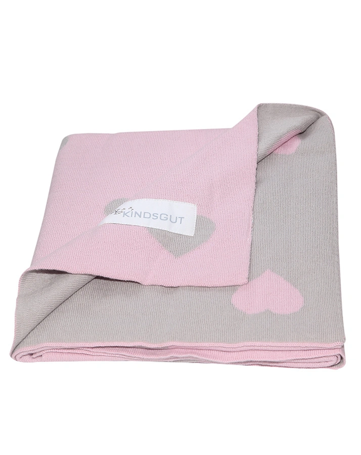 Babydecke HERZEN (80x100) in rosa