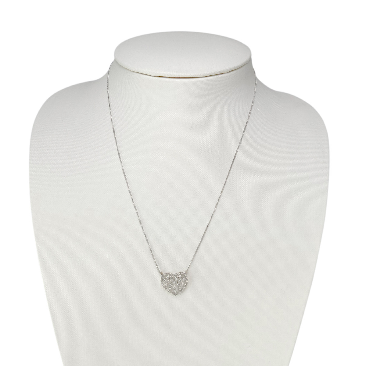 Collier d'occasion or 750 blanc diamants 45 cm