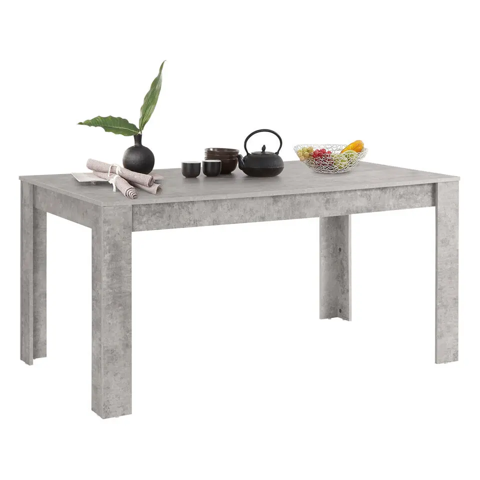 Lynn - Eettafel 160x90 cm voor 8 in MDF beton