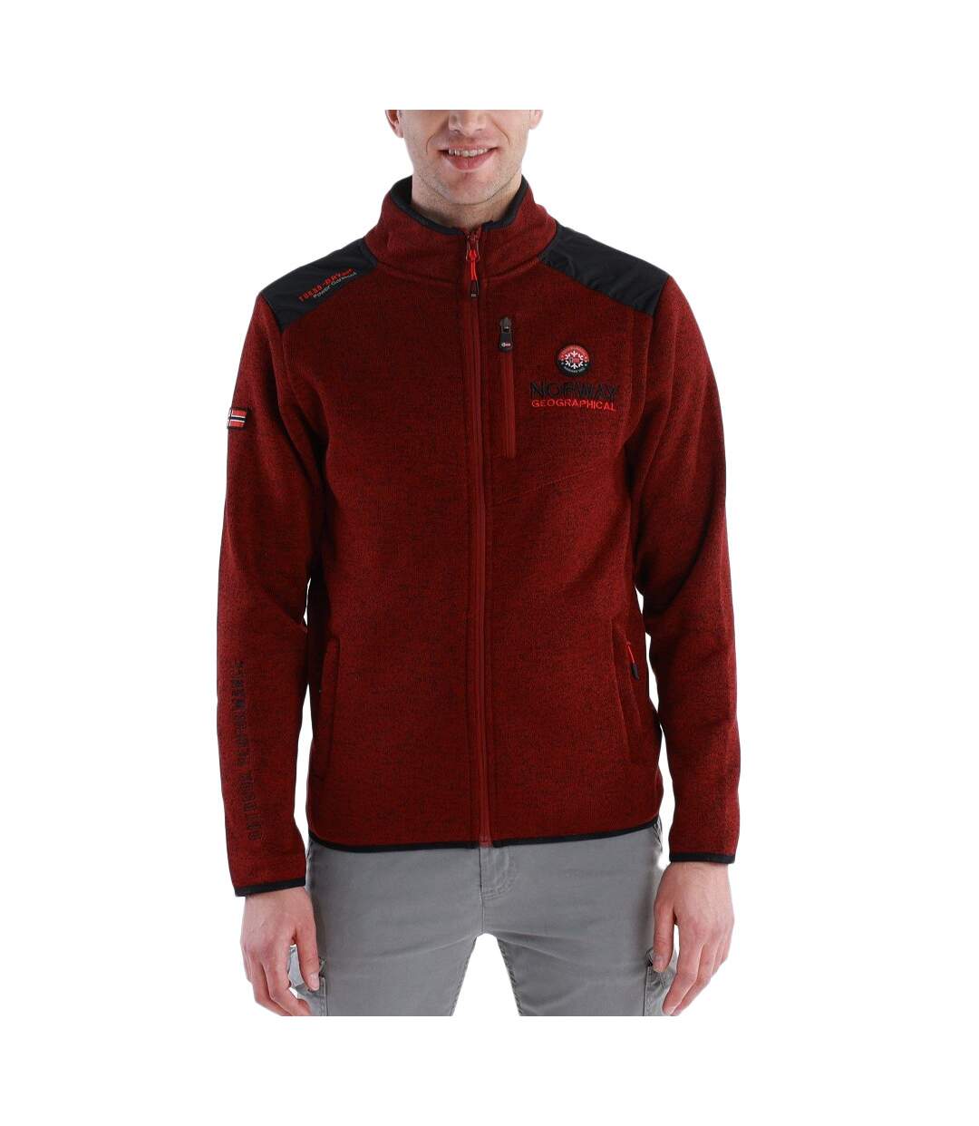 Polaire Rouge/Noir Homme Geographical Norway Tavid Men