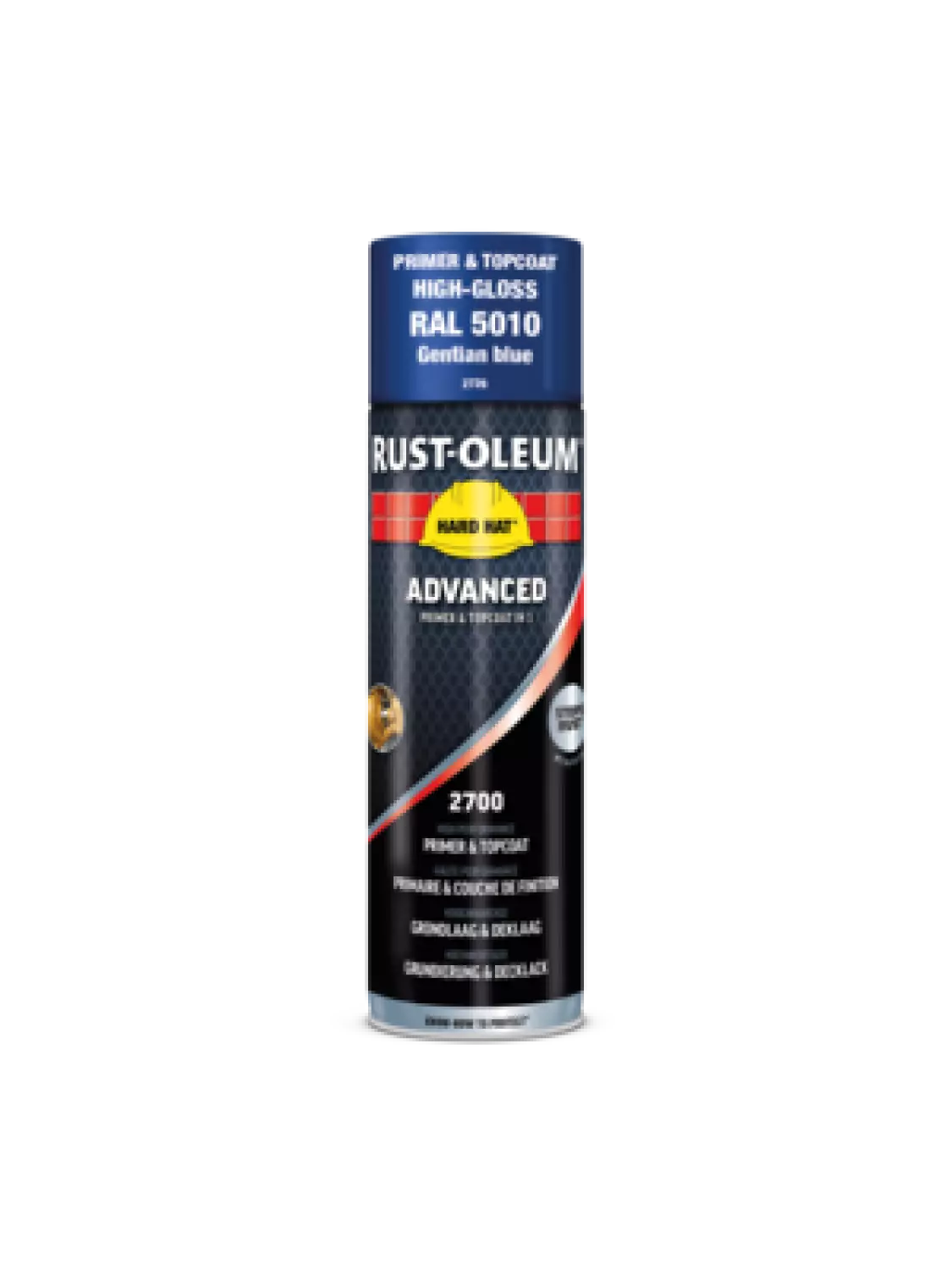 Rust-Oleum Hard Hat Advanced Spuitbus Hoogglans - RAL 5010 gentiaanblauw - 0,5L
