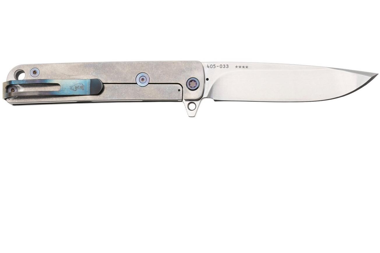 Medford M-48, 25-M48-01, S45VN Tumbled Blade, Blue Aluminum Handle, Flamed Hardware zakmes