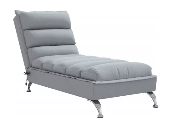 Prolenta Premium - Chaise longue de massage avec coussins gris clair tissu
