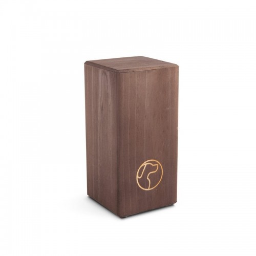 Urna vertical básica de madeira para cães, cor nogueira