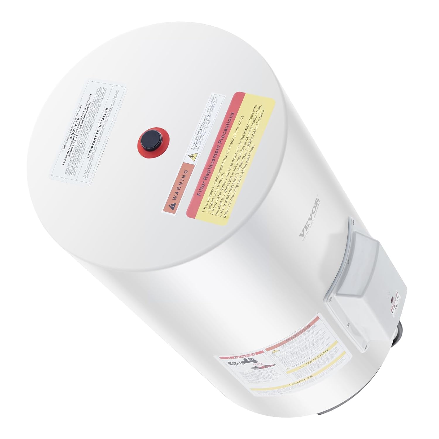 VEVOR Elektrischer Warmwasserbereiter, 18-Gallonen-Tank, Durchlauferhitzer, 1,6 kW Tankless-Warmwasserbereiter mit LED-Anzeige, Drehknopfsteuerung, Durchlauferhitzer für Dusche, Bad