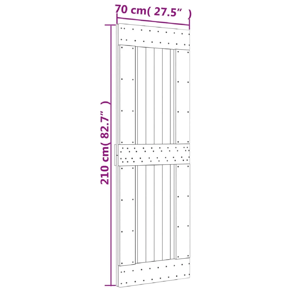 vidaXL Porte coulissante pin massif 70x210 cm avec kit