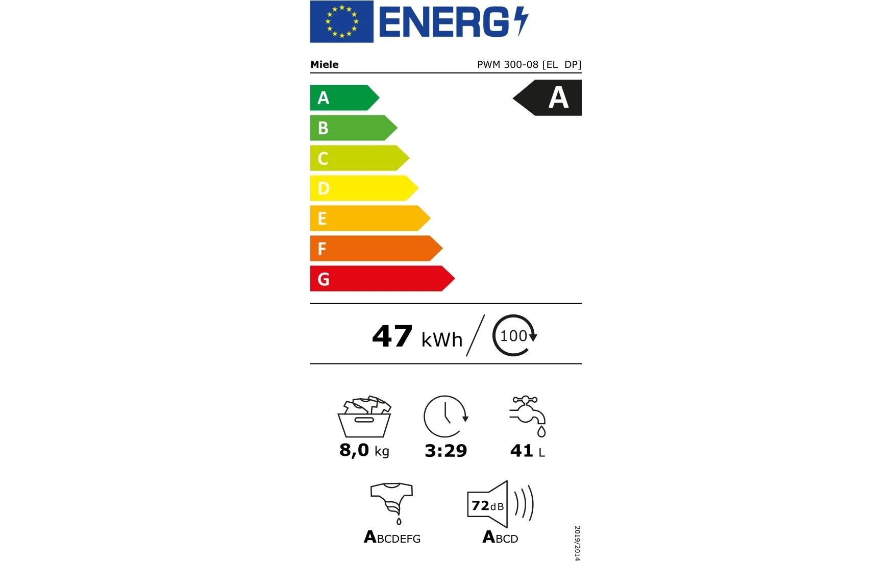 Waschmaschine PWM 300-08 CH [EL DP] Rechts<br>Leistungsstarke, kompakte Waschmaschine für den gewerblichen Einsatz mit elektrischer Beheizung und integrierter Ablaufpumpe