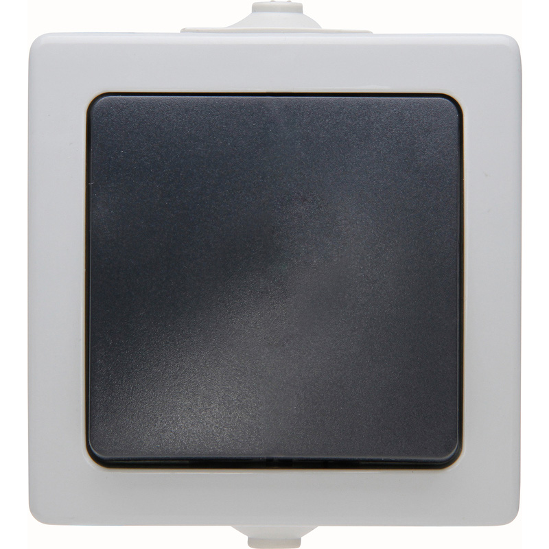 Kopp Nautic wipschakelaar kruis opbouw spatwaterdicht Mat antraciet/wit IP44