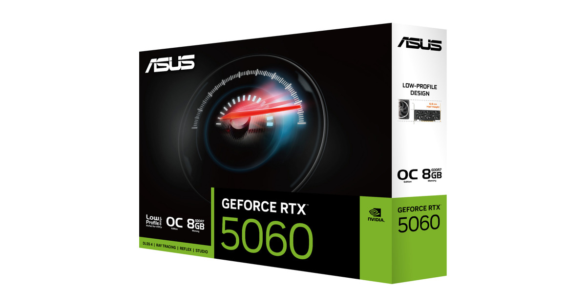 ASUSGeForce RTX 5060 LP BRK 8GB GDDR7 OC Edition grafische kaart  (DLSS 4, 1x DisplayPort, 2x HDMI 2.1)